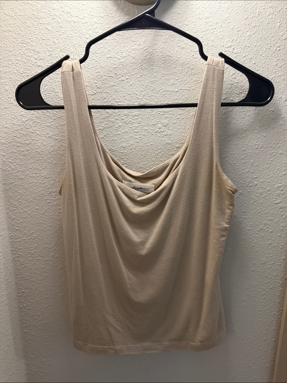 Carly Jean Los Angeles Cream Drape Neck Tank
